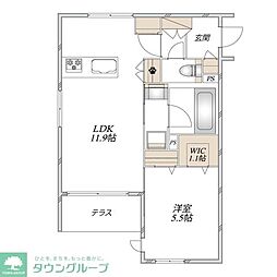 ロコティーダ武蔵新城 1LDKの間取図画像