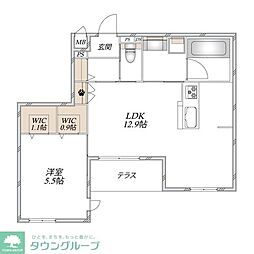 ロコティーダ武蔵新城 1LDKの間取図画像