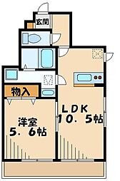 ルストシュトラール 1LDKの間取図画像