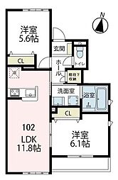BELL.GRAND 2LDKの間取図画像