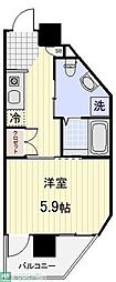 プロスペクト武蔵新城 ワンルームの間取図画像