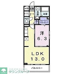 ブルーム 1LDKの間取図画像