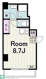 日吉台シティハイツ ワンルームの間取図画像
