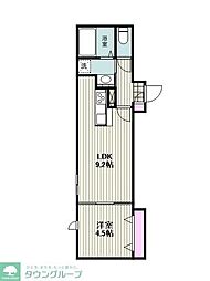 ヘーベルメゾン新川崎 1LDKの間取図画像