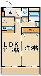 アプリコットハウス 1LDKの間取図画像