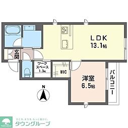 マーサ日吉 1LDKの間取図画像