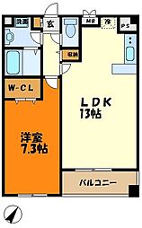 ベルフィオーレ日吉 1LDKの間取図画像
