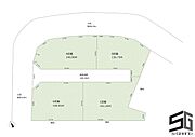 家族の暮らしやすさを第一に考えた区画図。敷地形状を活かした設計で、日当たりや風通しも良く快適な住空間を実現できます。