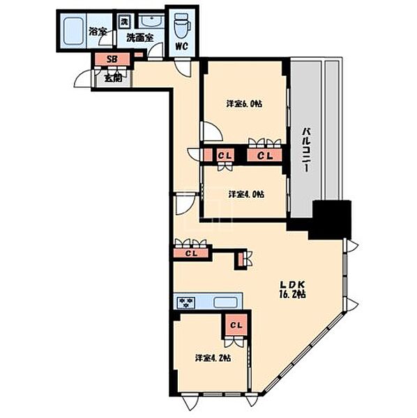 ブランズタワー大阪本町 ｜大阪府大阪市中央区南本町2丁目(賃貸マンション3LDK・9階・72.47㎡)の写真 その2