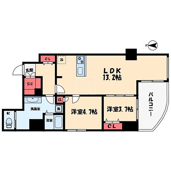 グラシア堺筋本町 ｜大阪府大阪市中央区農人橋3丁目(賃貸マンション1SLDK・5階・54.42㎡)の写真 その2