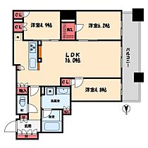 ブランズタワー大阪本町  ｜ 大阪府大阪市中央区南本町2丁目（賃貸マンション3LDK・21階・77.61㎡） その2