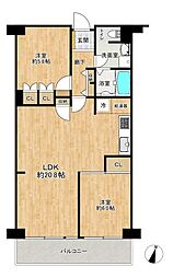 コープ野村北柏 2LDKの間取図画像