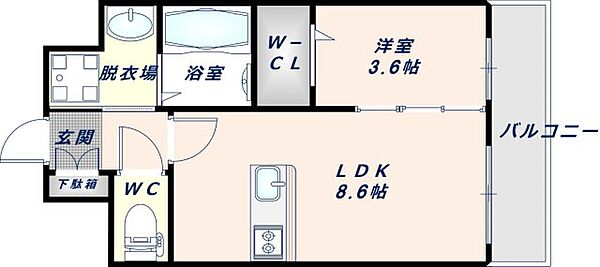 ESTONE　HIGASHIOSAKA 205｜大阪府東大阪市長田西2丁目(賃貸マンション1LDK・2階・32.46㎡)の写真 その2