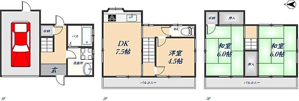 大東市北条1丁目貸家 ｜大阪府大東市北条1丁目(賃貸一戸建3DK・1階・79.34㎡)の写真 その2