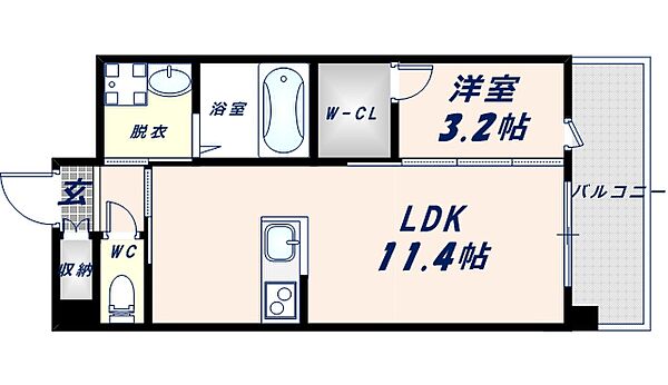 フェニックスクローブトモイ ｜大阪府東大阪市友井5丁目(賃貸マンション1LDK・6階・34.68㎡)の写真 その2