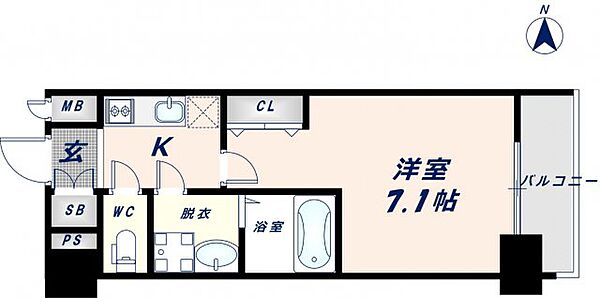 アドバンス大阪城グロリア 401｜大阪府大阪市東成区中本5丁目(賃貸マンション1K・4階・23.40㎡)の写真 その2