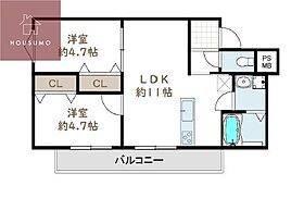 M・Celeste柏原今町 202 ｜ 大阪府柏原市今町2丁目743-9（賃貸アパート2LDK・2階・44.92㎡） その1