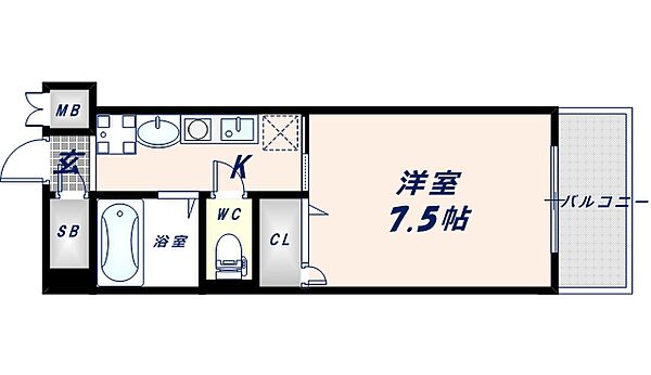 サンキャドマス近鉄長瀬駅前 1103｜大阪府東大阪市菱屋西1丁目(賃貸マンション1K・11階・23.19㎡)の写真 その2