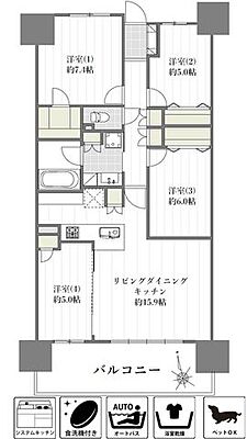 間取り ユトリシア参番街 9階/-