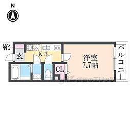 ラス・パルマス・浜三條 503 5階1Kの間取り
