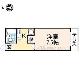 ライフステージ広瀬安岡2 1Kの間取図画像