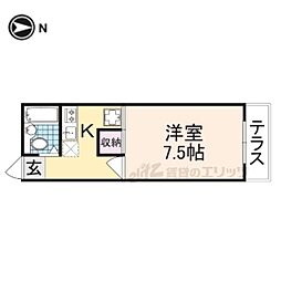 ライフステージ広瀬安岡1 1Kの間取図画像