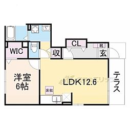 メゾン・ヌーベルA-1 1LDKの間取図画像