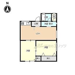 コーポラスナイン 2LDKの間取図画像