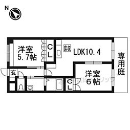 メゾン水無月 2LDKの間取図画像