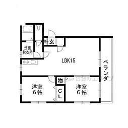 ブレインマンションEKRIO 2LDKの間取図画像
