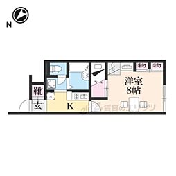 レオパレス亀ケ窪 1Kの間取図画像