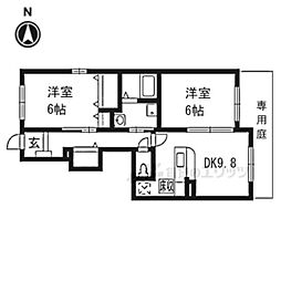 ラフレシール野口 2DKの間取図画像