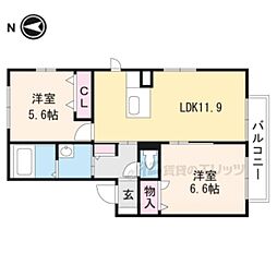 ミルキーウェイ1 2LDKの間取図画像