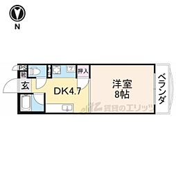 チェリープロムナード俣野 1DKの間取図画像