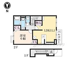 母屋 1LDKの間取図画像