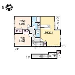 フレーズA 2LDKの間取図画像