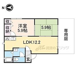 メゾングランドゥール2 2LDKの間取図画像