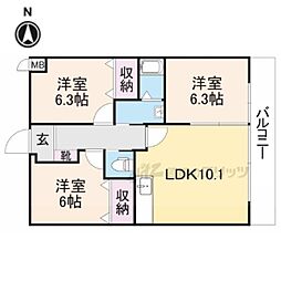 ボアソルチ 3LDKの間取図画像