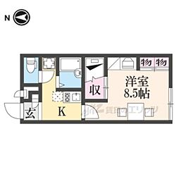 レオパレスGS☆1 1Kの間取図画像