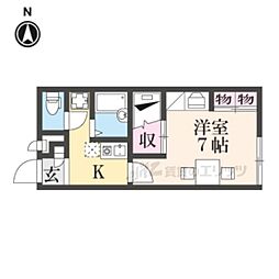 レオパレス天橋立 1Kの間取図画像