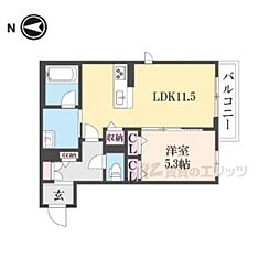 シャーメゾン南田辺 1LDKの間取図画像