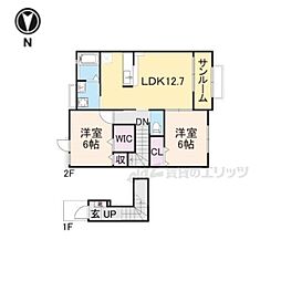 プロムナード 2LDKの間取図画像