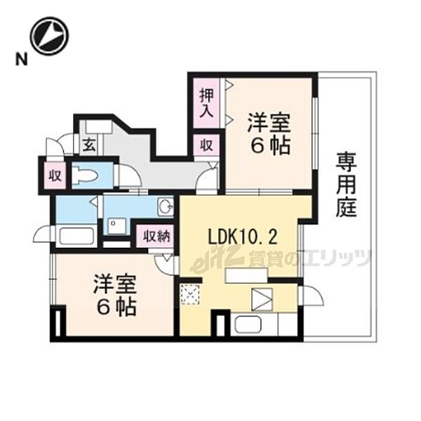 京都府福知山市石原4丁目(賃貸アパート2LDK・1階・52.05㎡)の写真 その2