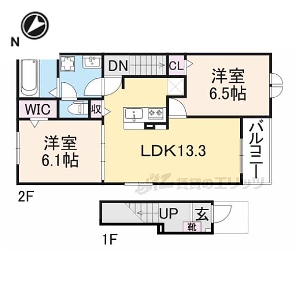 オーガスタ長田 201｜京都府福知山市長田(賃貸アパート2LDK・2階・59.58㎡)の写真 その2