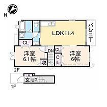 京都府福知山市長田（賃貸アパート2LDK・2階・57.07㎡） その2