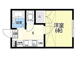 アパルトマン庄内幸町 1Kの間取図画像