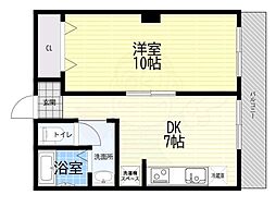 フェザー豊中マンション 1DKの間取図画像