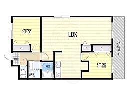 パークハイツアイリス2号館 2LDKの間取図画像