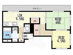 パークサイドヴィラ 2LDKの間取図画像
