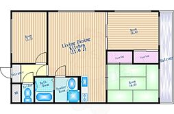 日の出ハイツ3号館 3LDKの間取図画像